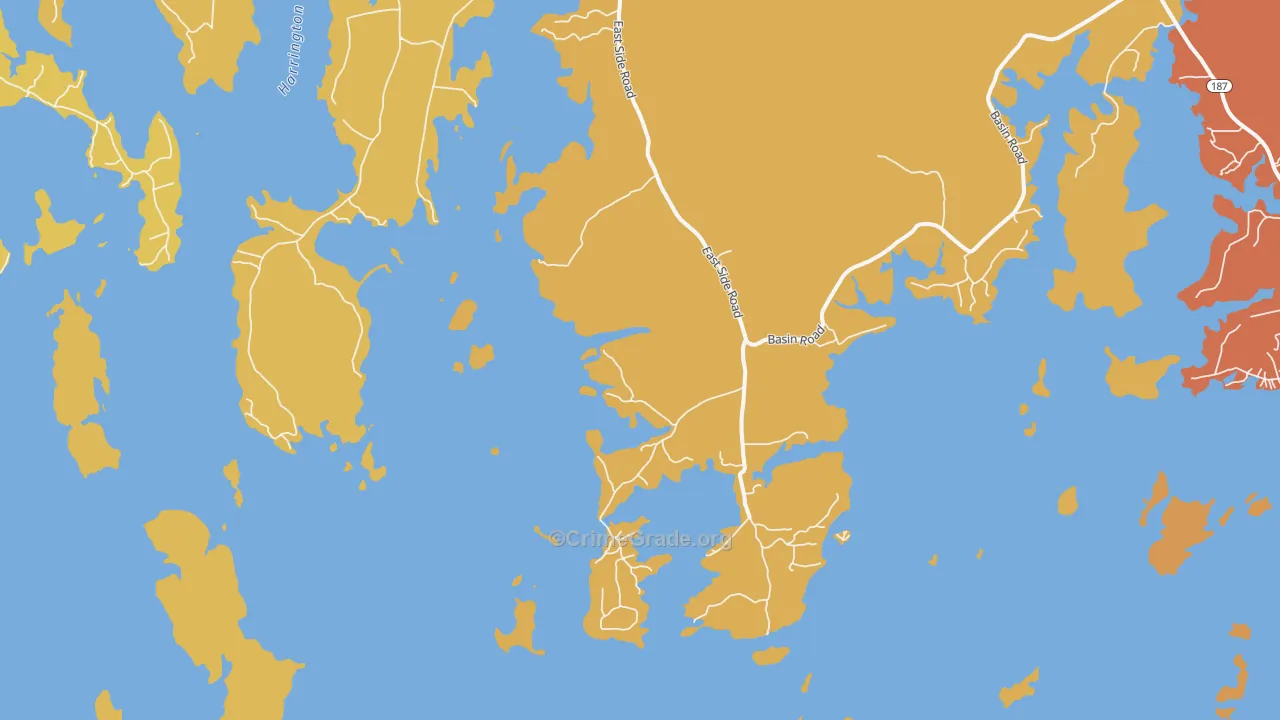 South Addison, ME Map of Burglary Rates