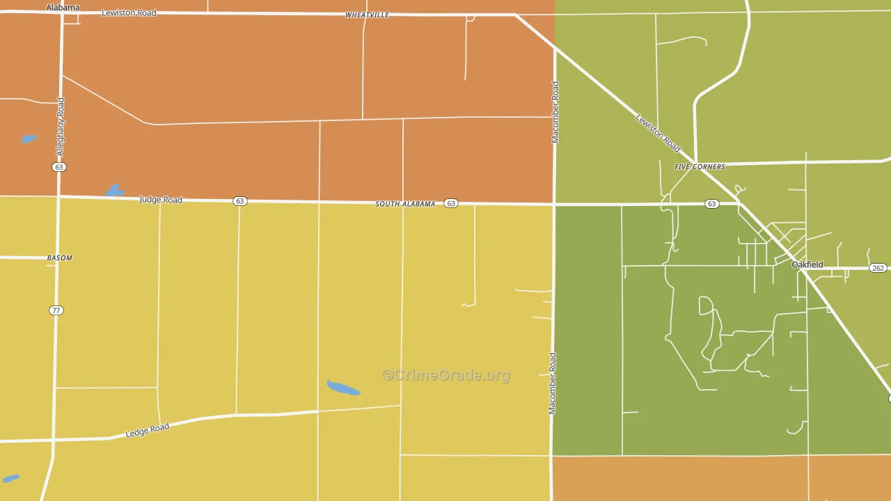 South Alabama, NY Map of Burglary Rates