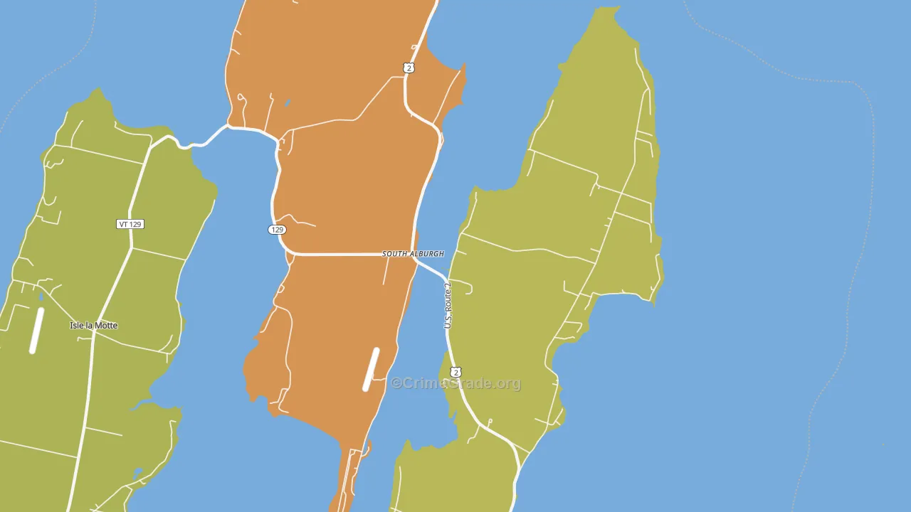 South Alburg, VT Map of Burglary Rates