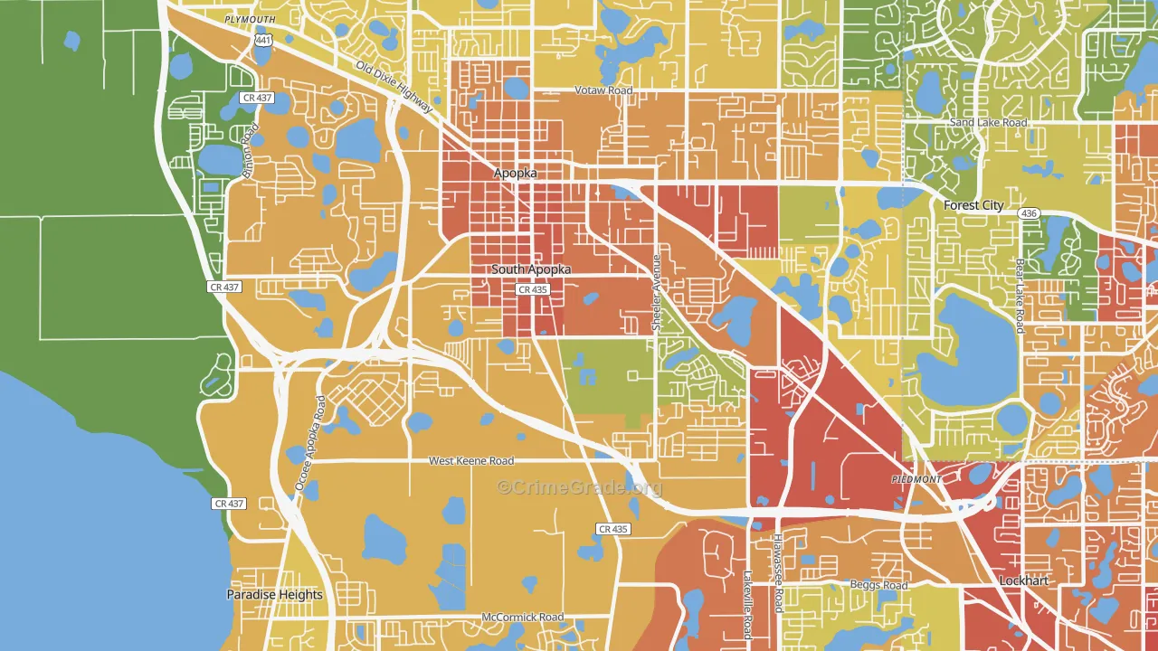 South Apopka, FL Map of Burglary Rates