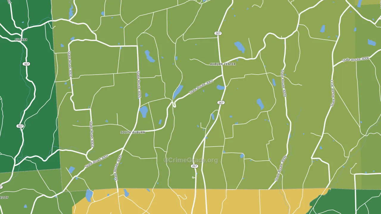 South Auburn, PA Map of Burglary Rates