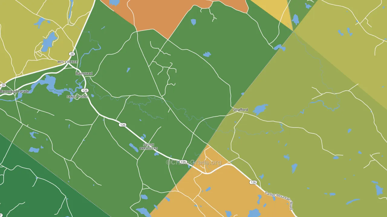 South Barnstead, NH Map of Burglary Rates