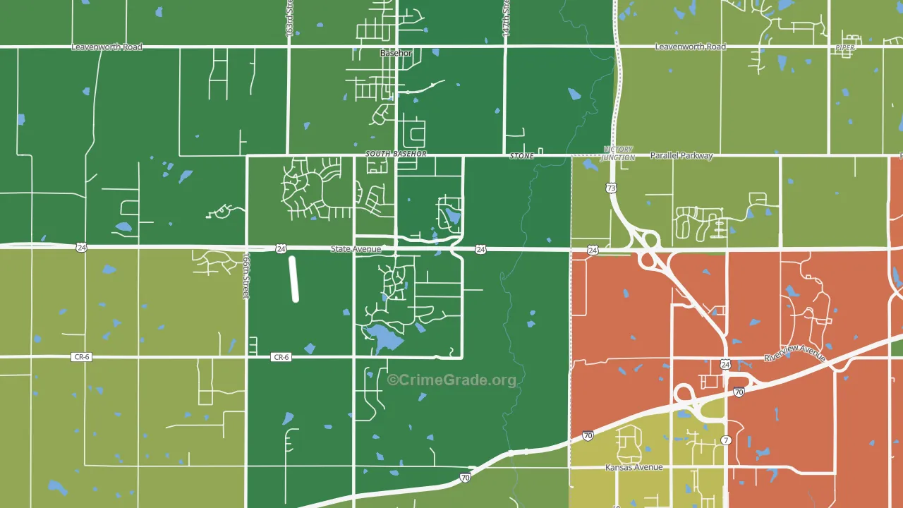 South Basehor, KS Map of Burglary Rates