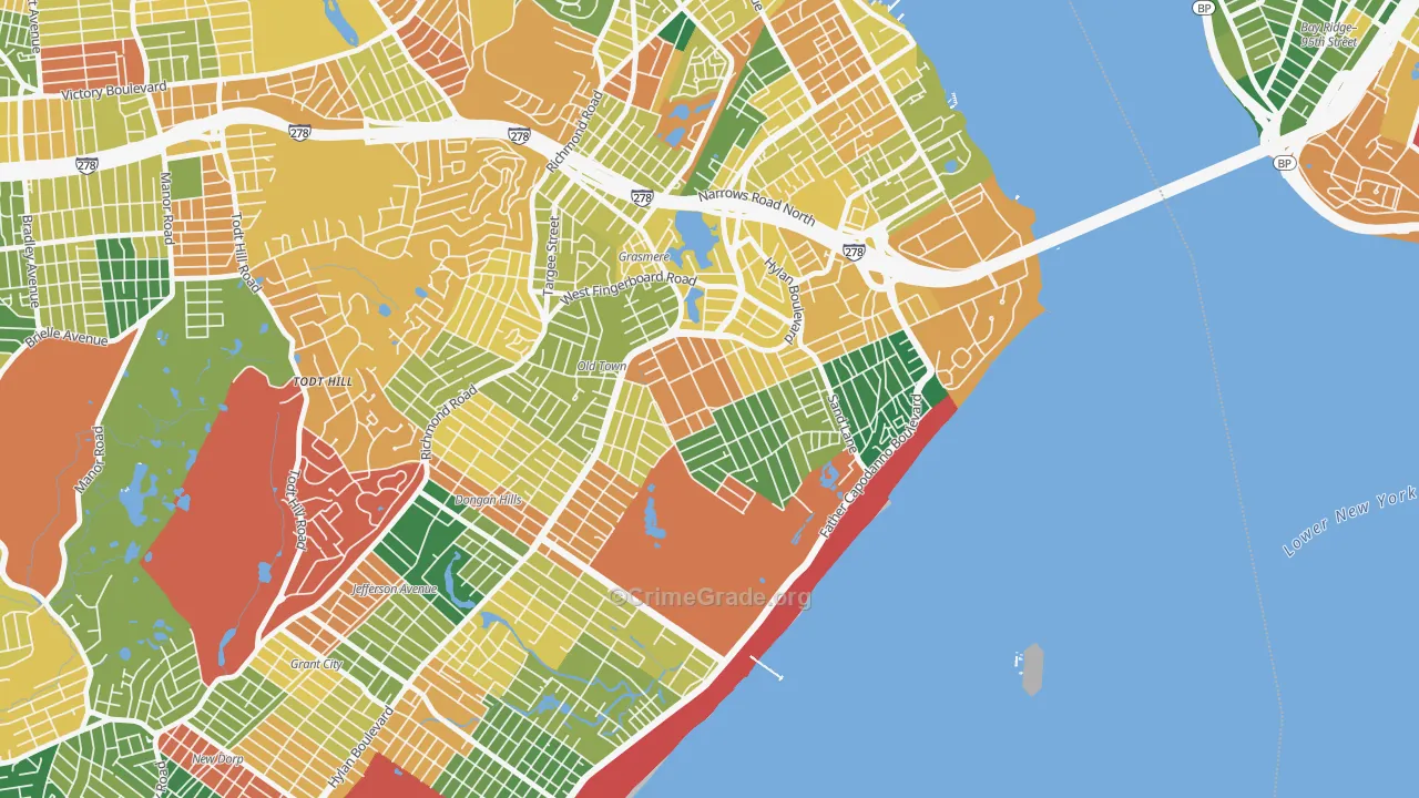 South Beach, Staten Island, NY Map of Burglary Rates