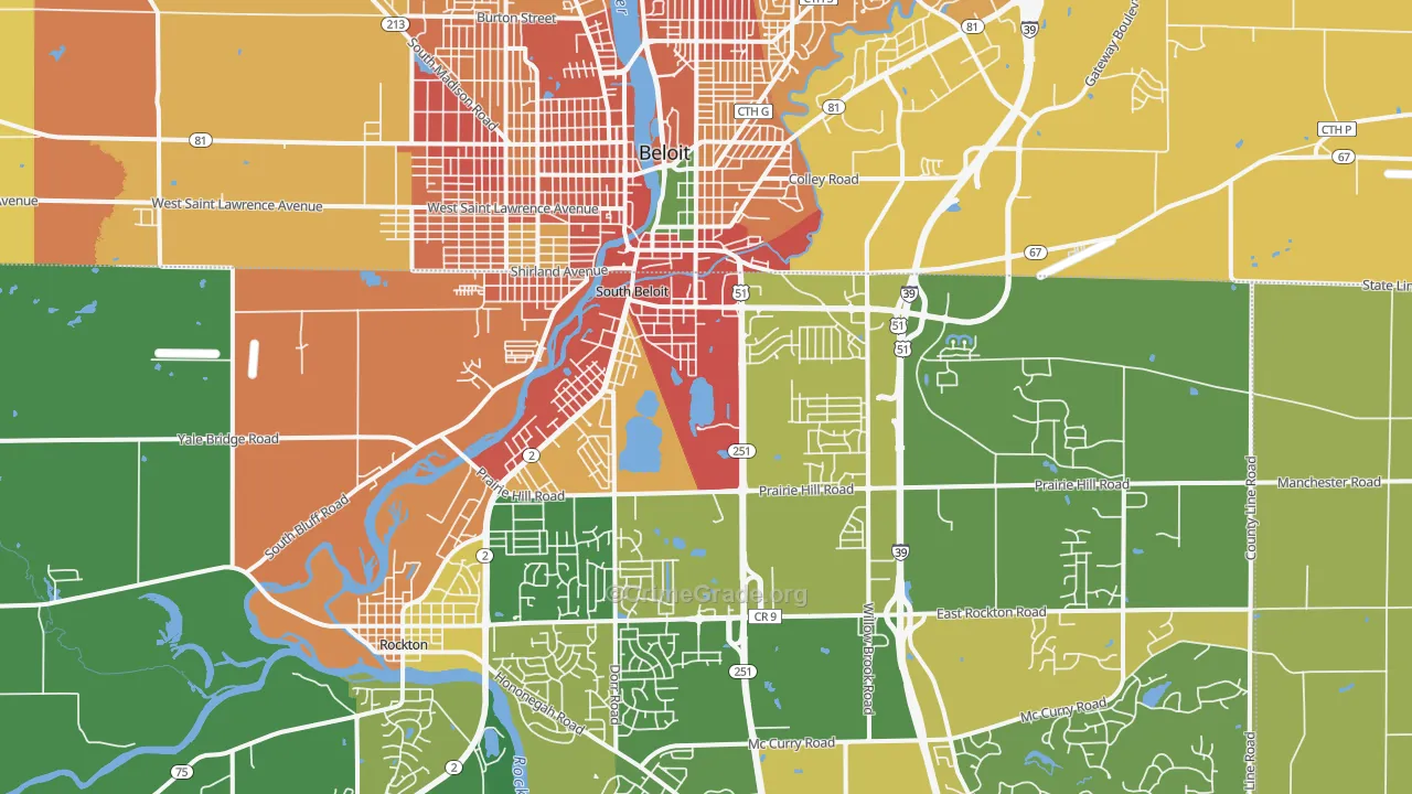 South Beloit, IL Map of Burglary Rates