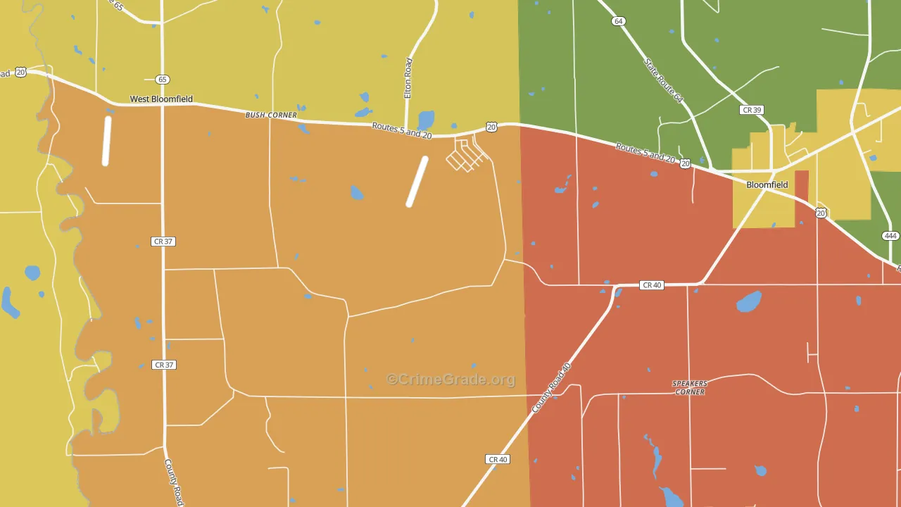 South Bloomfield, NY Map of Burglary Rates