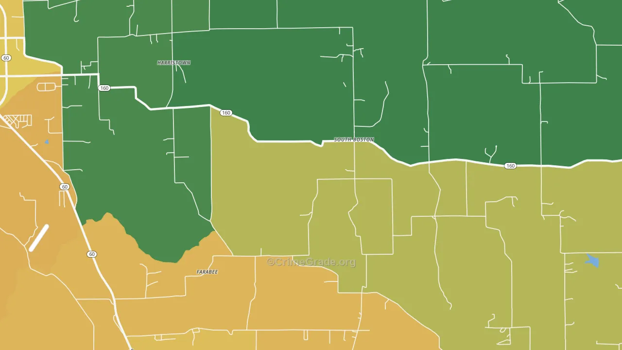 South Boston, IN Map of Burglary Rates