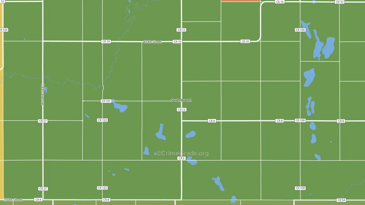 South Branch, MN Map of Burglary Rates