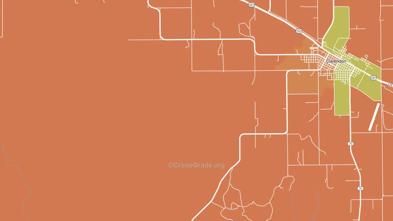 South Brice, TX Map of Burglary Rates