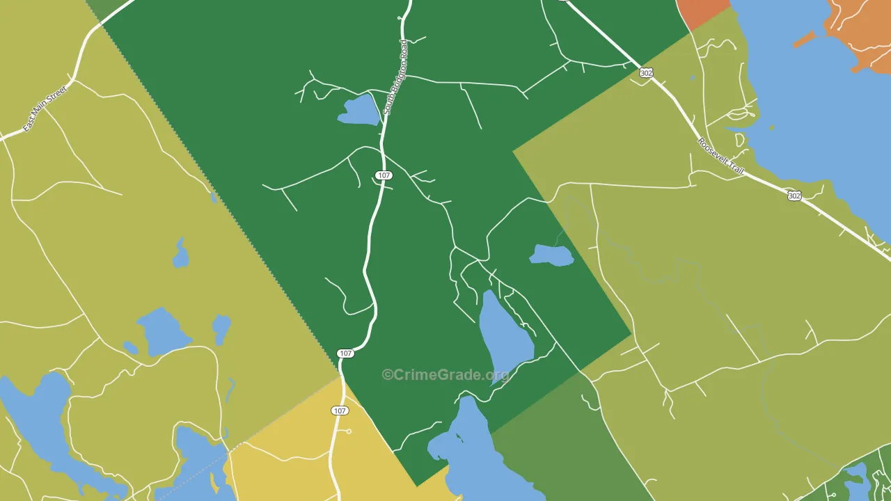 South Bridgton, ME Map of Burglary Rates