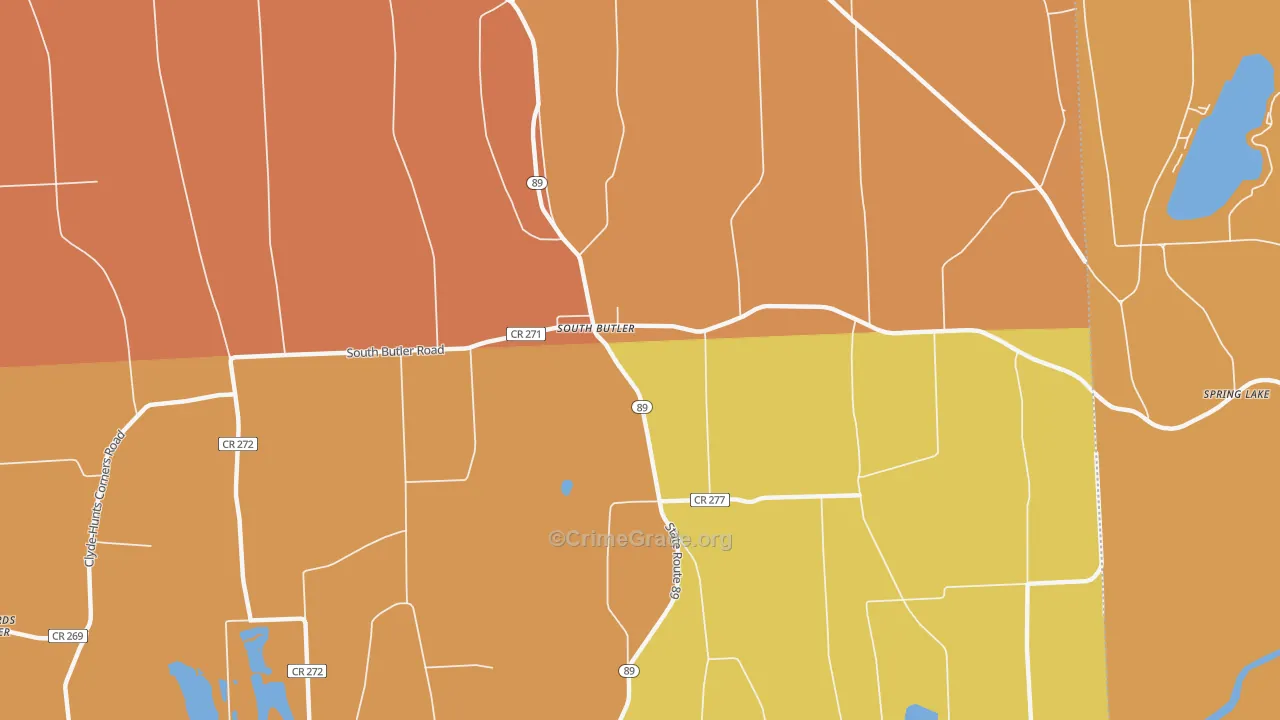 South Butler, NY Map of Burglary Rates