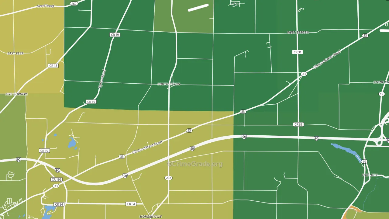 South Byron, NY Map of Burglary Rates