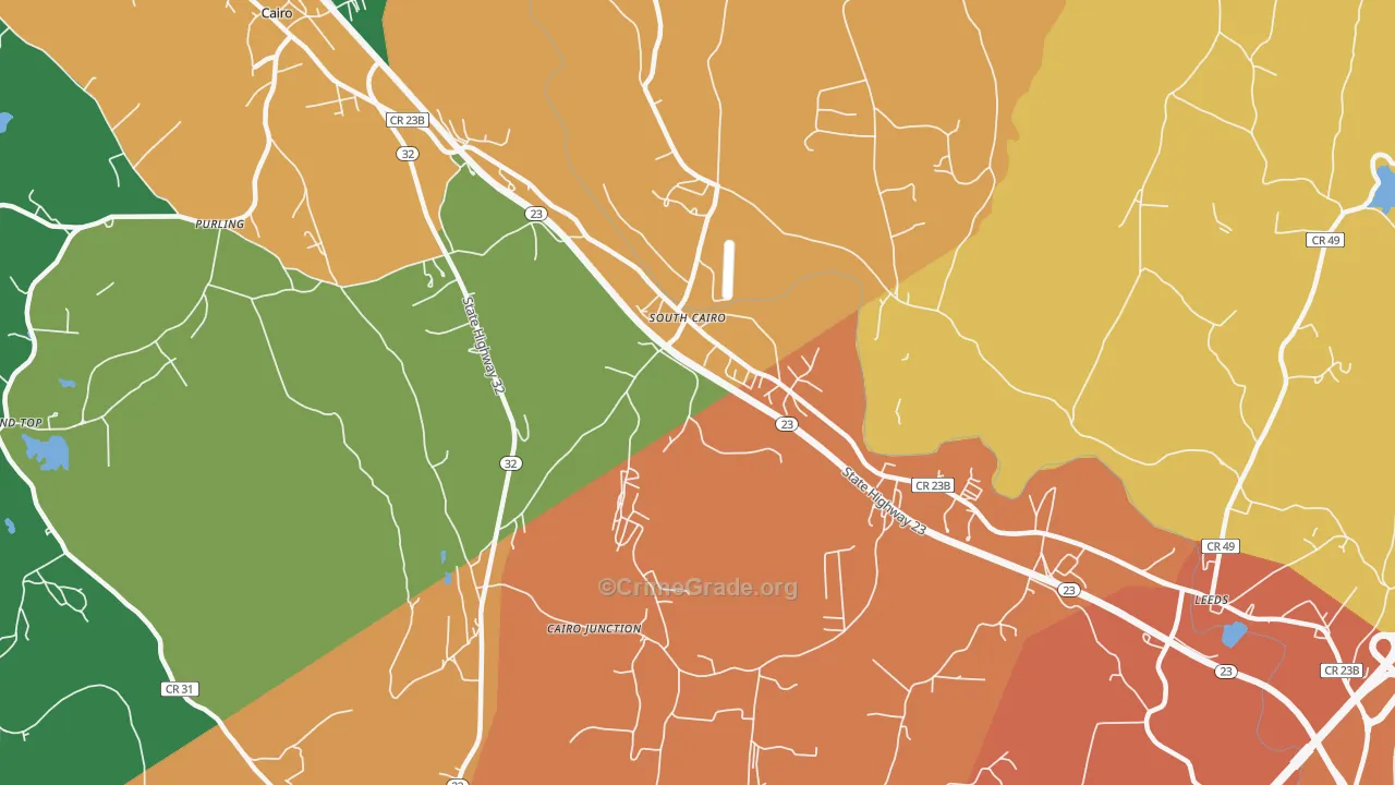 South Cairo, NY Map of Burglary Rates