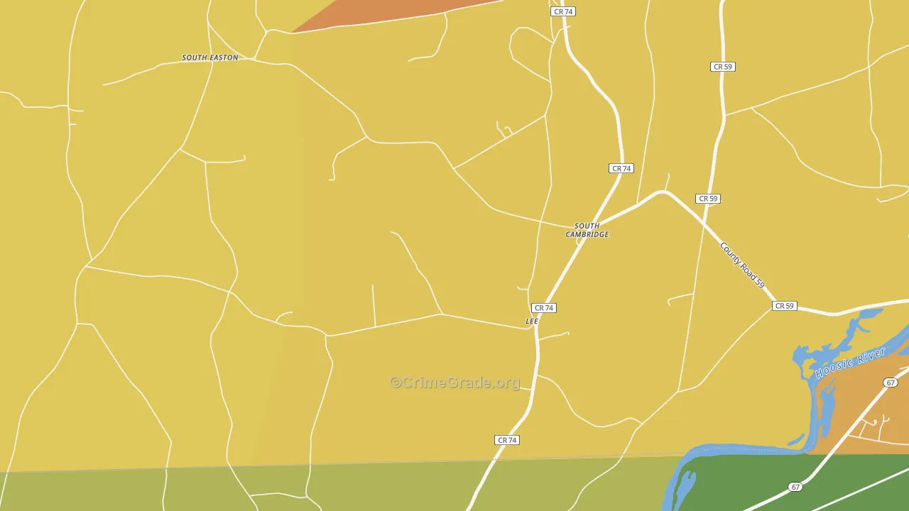 South Cambridge, NY Map of Burglary Rates