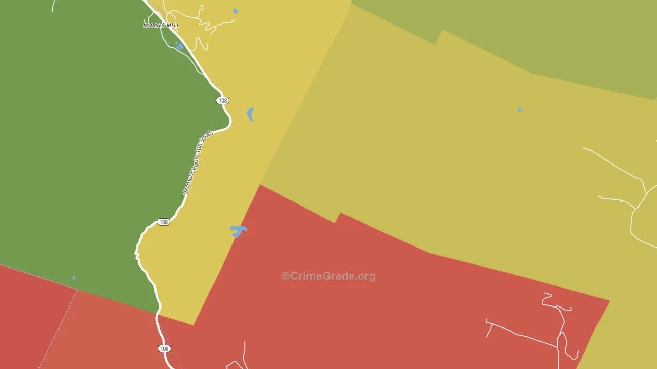 South Cambridge, VT Map of Burglary Rates