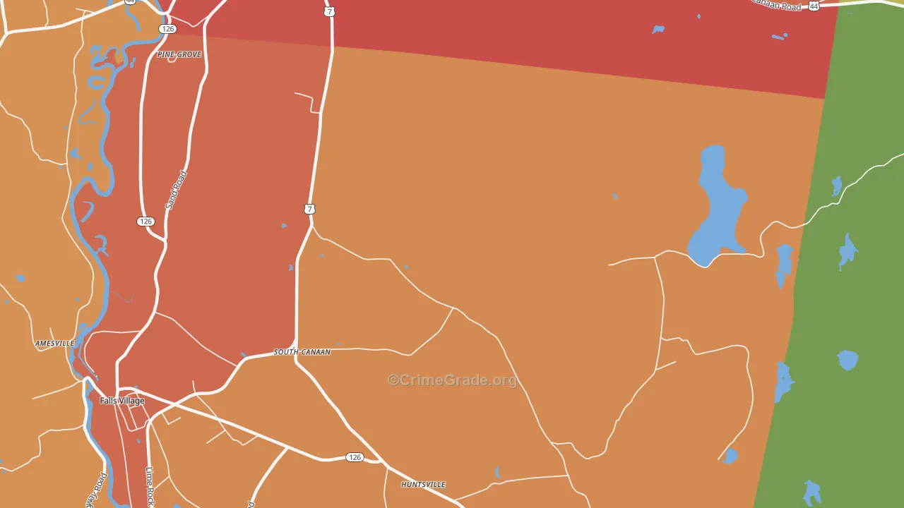 South Canaan, CT Map of Burglary Rates
