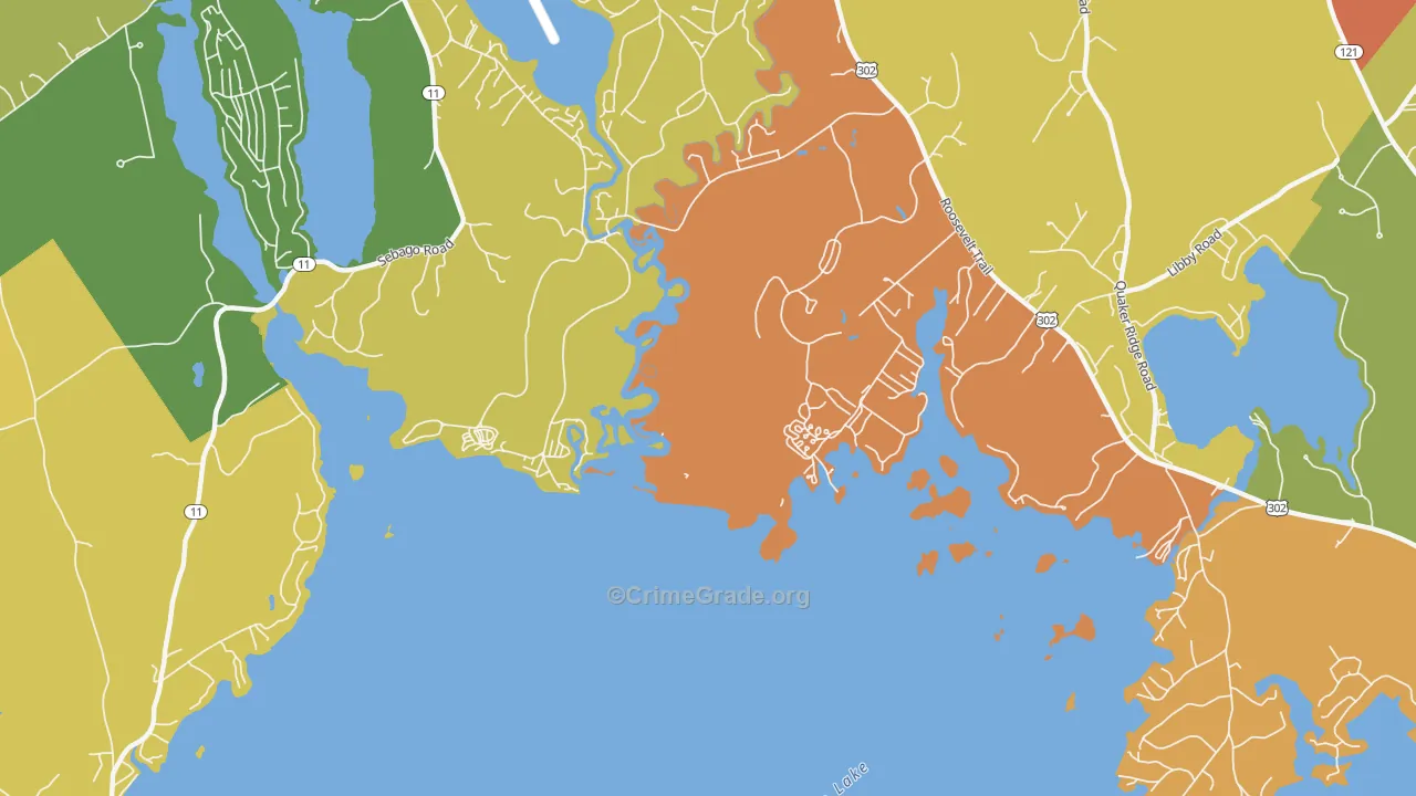 South Casco, ME Map of Burglary Rates