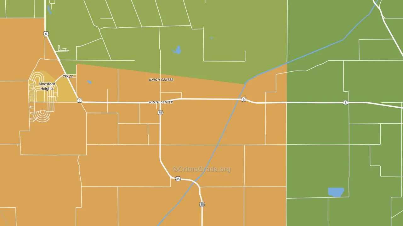 South Center, IN Map of Burglary Rates