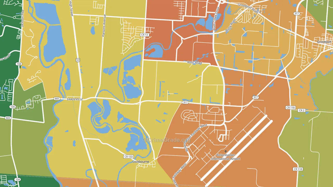 South Central Accord, Columbus, OH Map of Burglary Rates