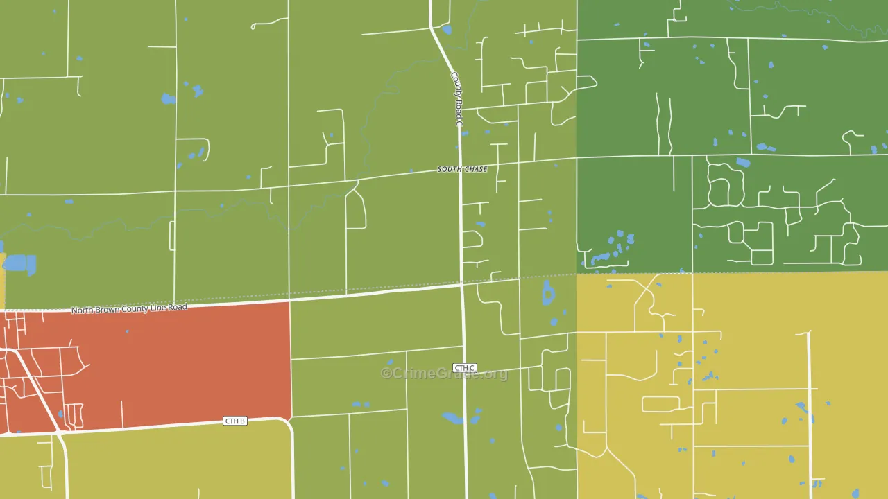 South Chase, WI Map of Burglary Rates