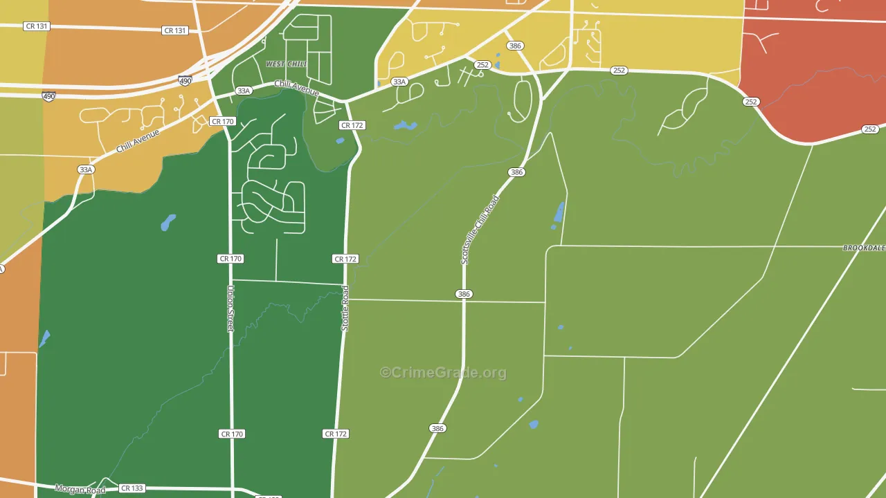 South Chili, NY Map of Burglary Rates