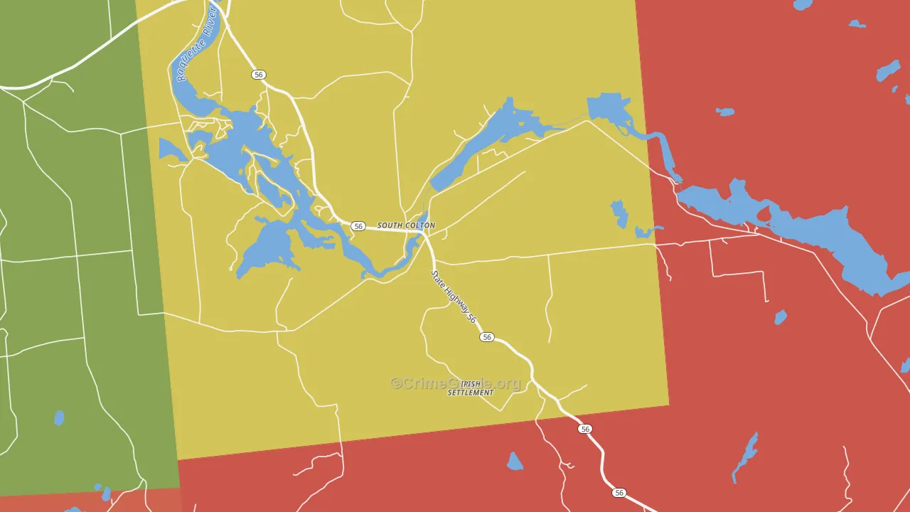 South Colton, NY Map of Burglary Rates