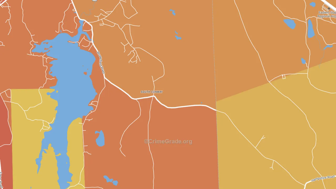 South Conway, NH Map of Burglary Rates