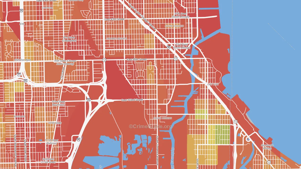 South Deering, Chicago, IL Map of Burglary Rates