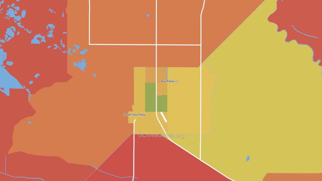 South Dos Palos, CA Map of Burglary Rates