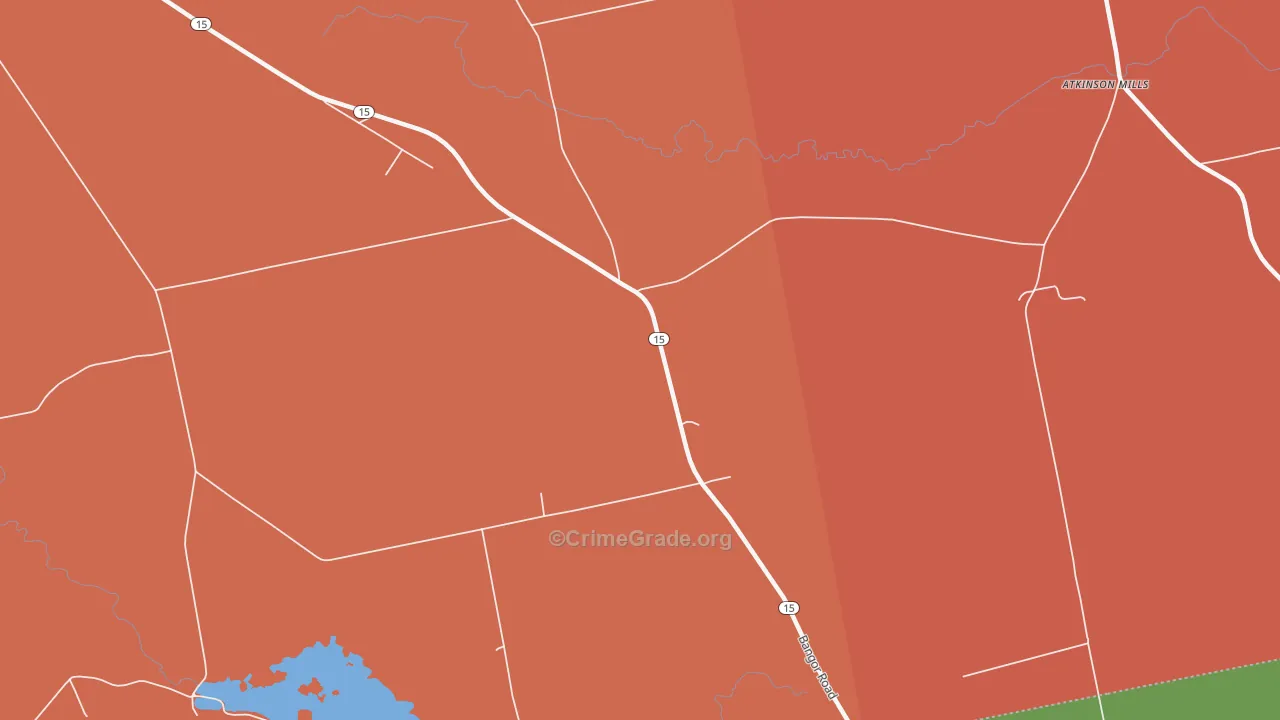South Dover, ME Map of Burglary Rates