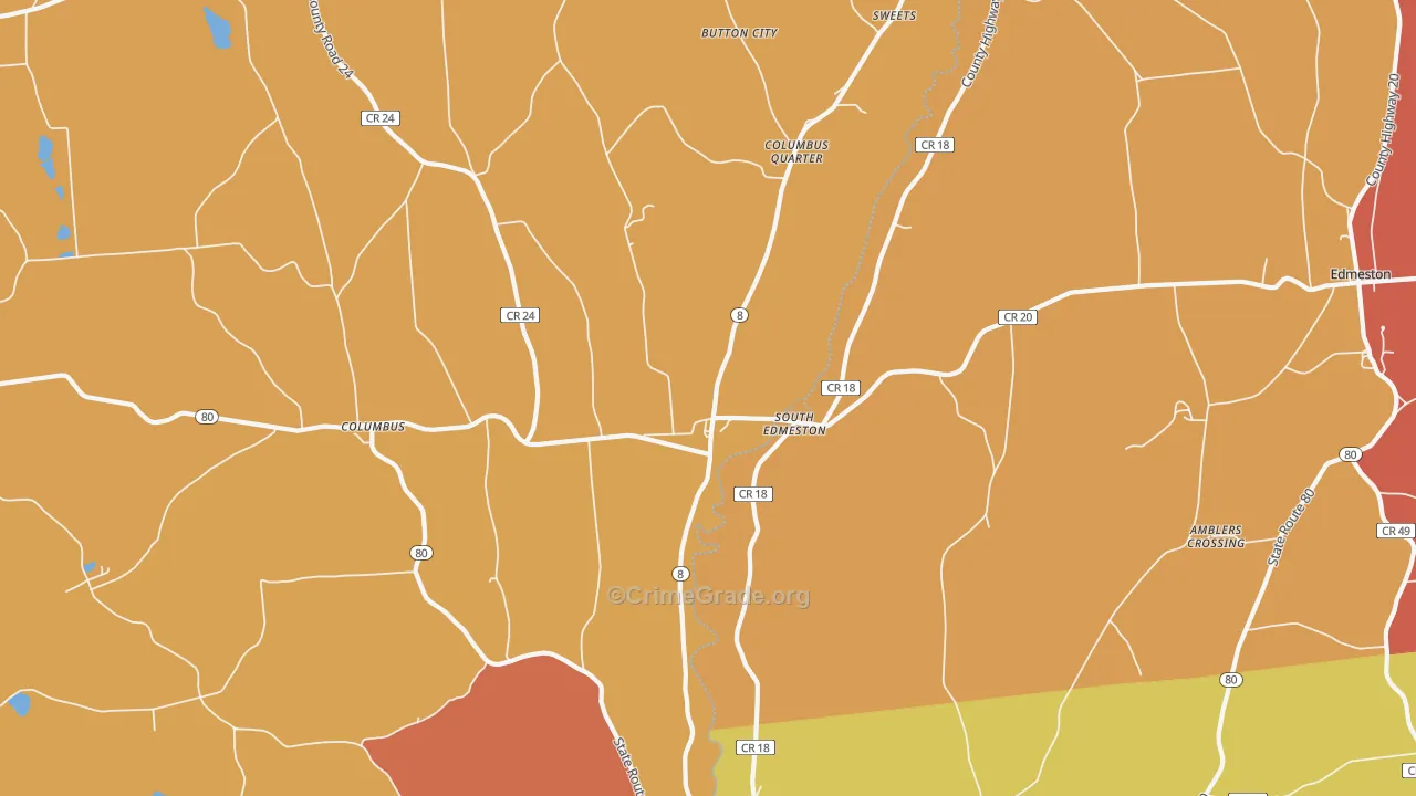 South Edmeston, NY Map of Burglary Rates