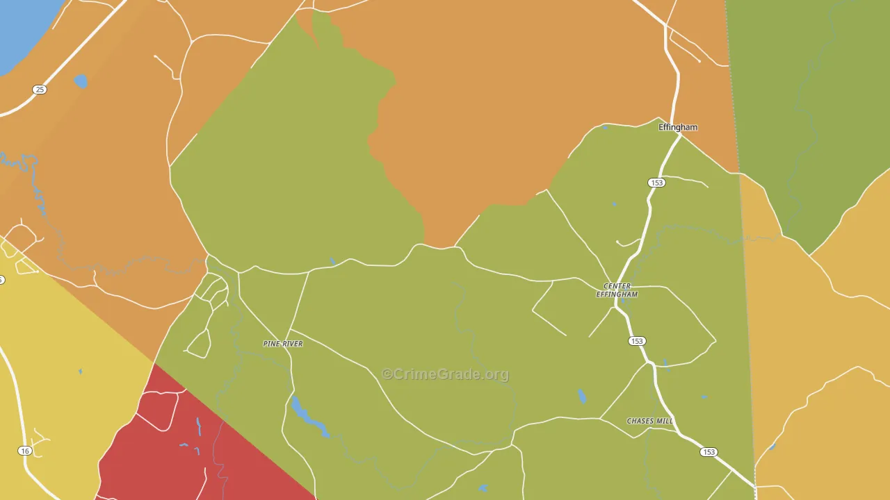 South Effingham, NH Map of Burglary Rates