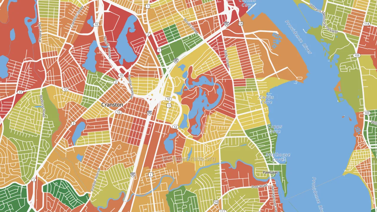 South Elmwood, Providence, RI Map of Burglary Rates