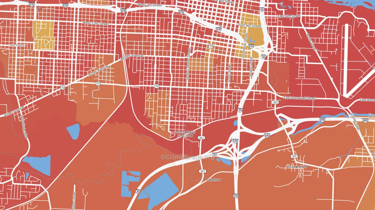 South End, Little Rock, AR Map of Burglary Rates