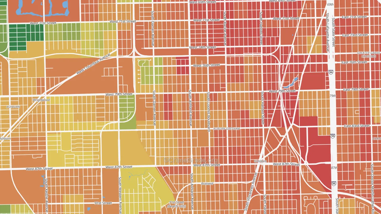 South Englewood, Chicago, IL Map of Burglary Rates