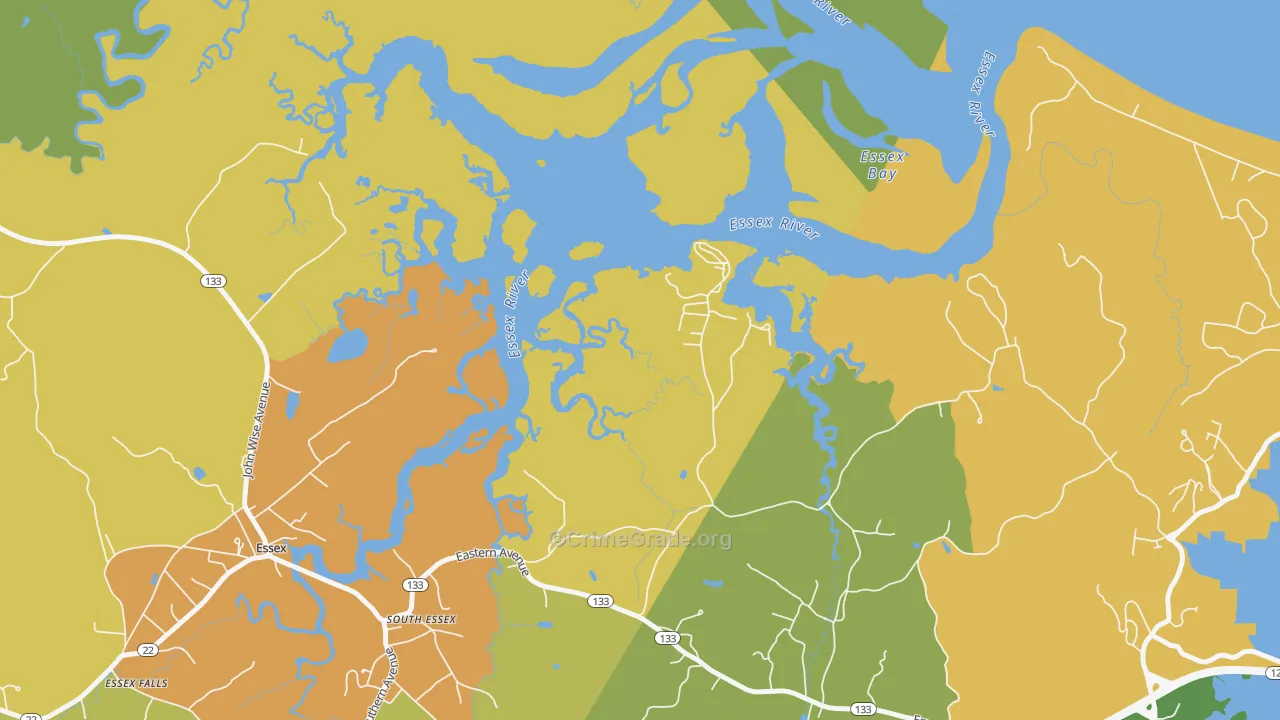 South Essex, MA Map of Burglary Rates
