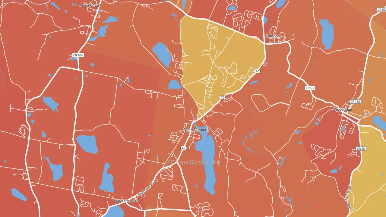 South Fallsburg, NY Map of Burglary Rates