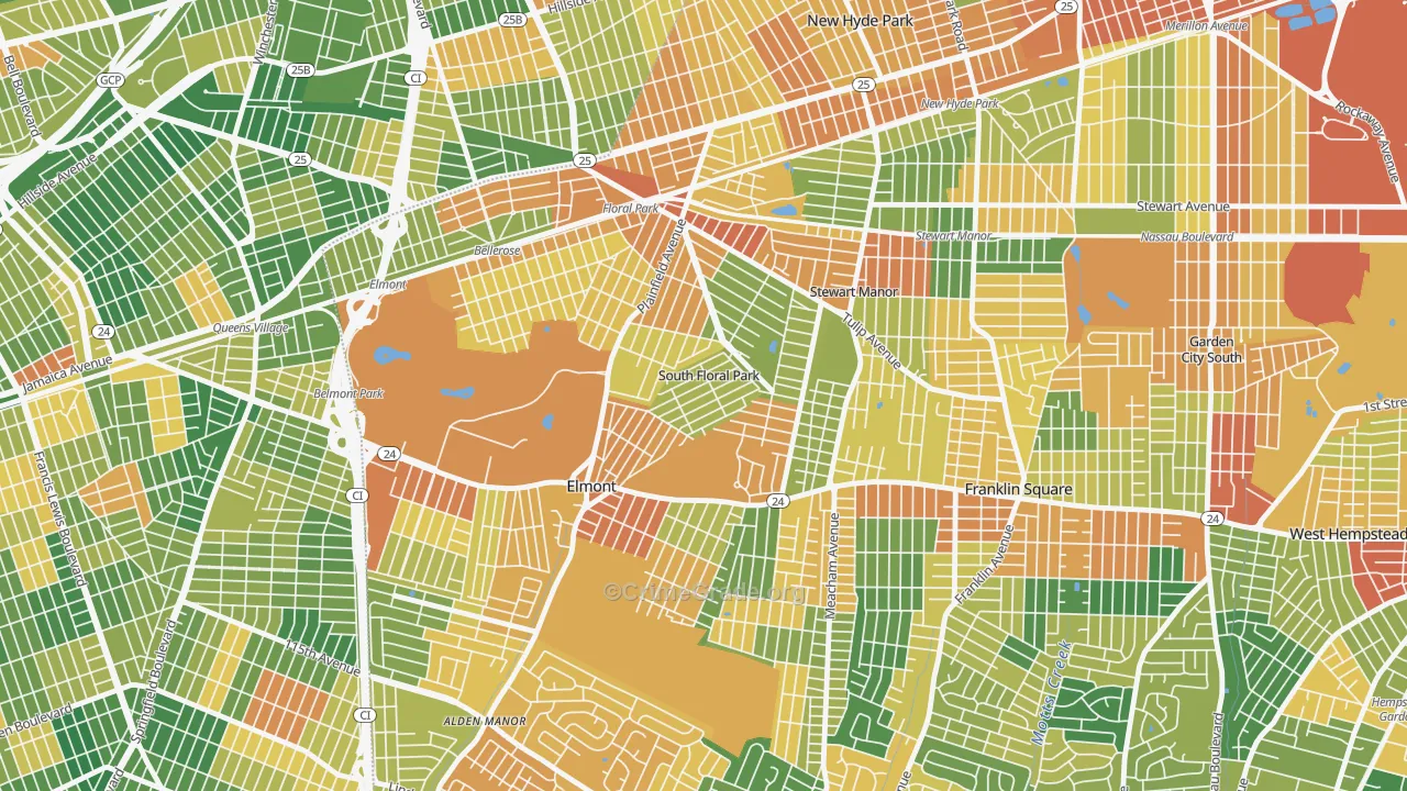 South Floral Park, NY Map of Burglary Rates
