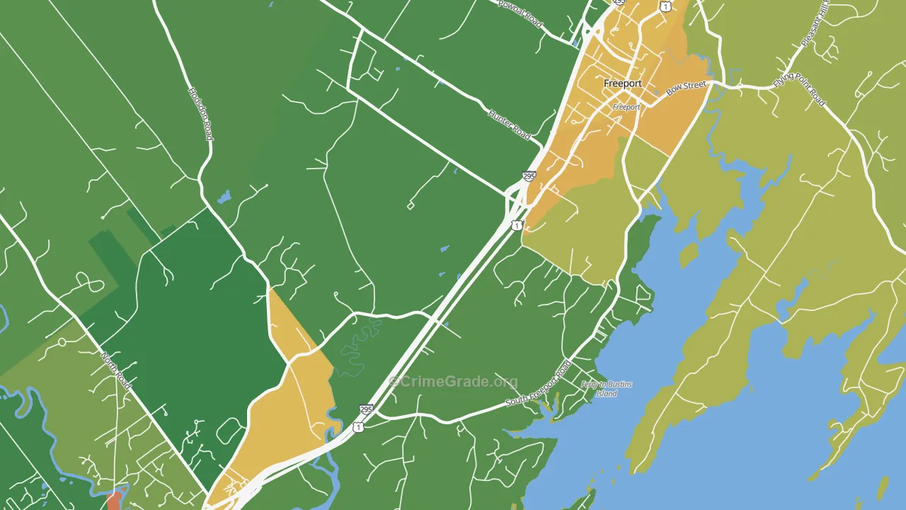 South Freeport, ME Map of Burglary Rates