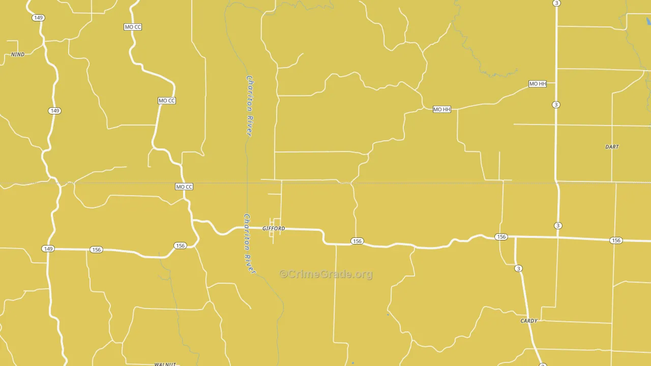 South Gifford, MO Map of Burglary Rates