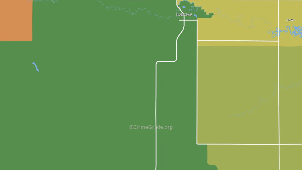 South Heart, ND Map of Burglary Rates