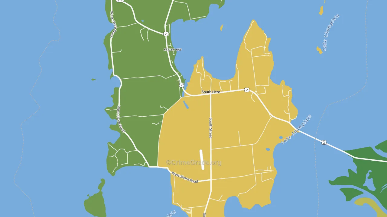 South Hero, VT Map of Burglary Rates