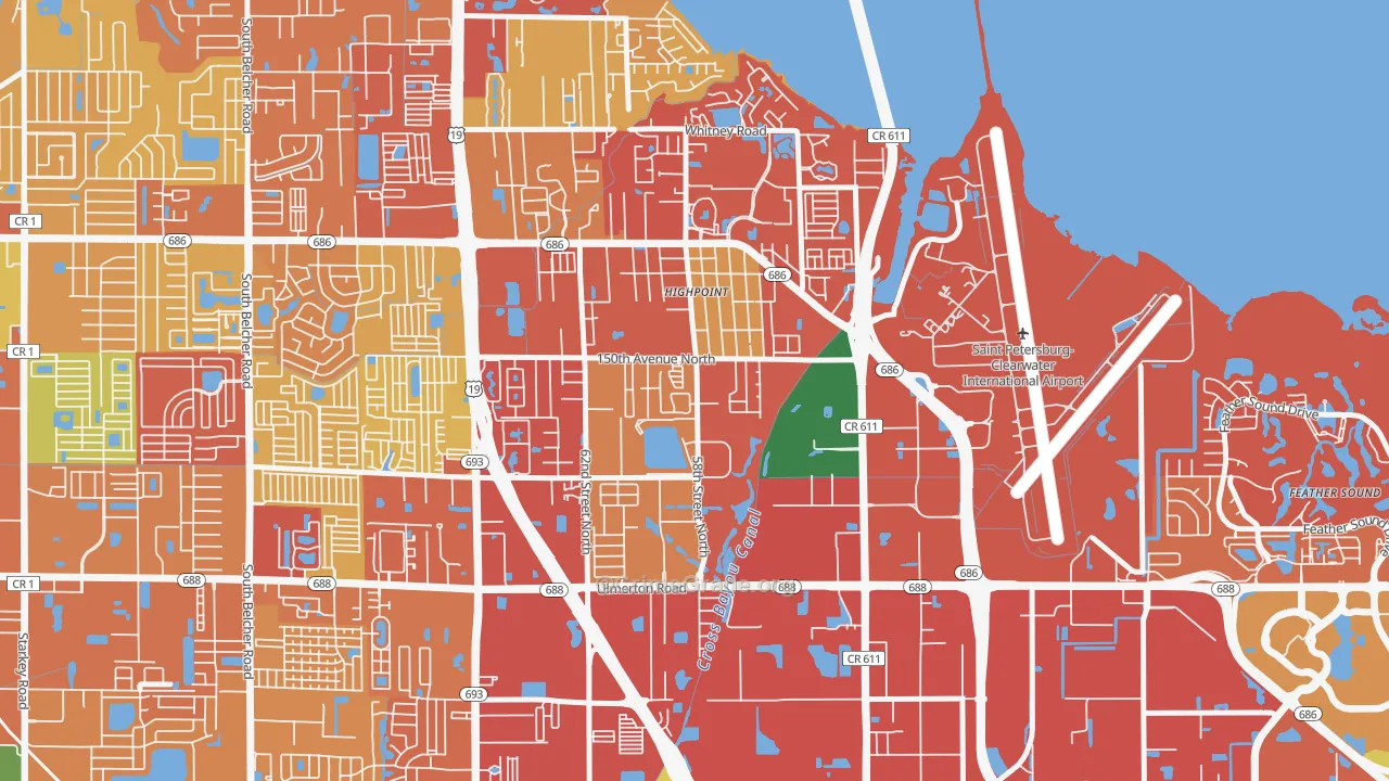 South Highpoint, FL Map of Burglary Rates