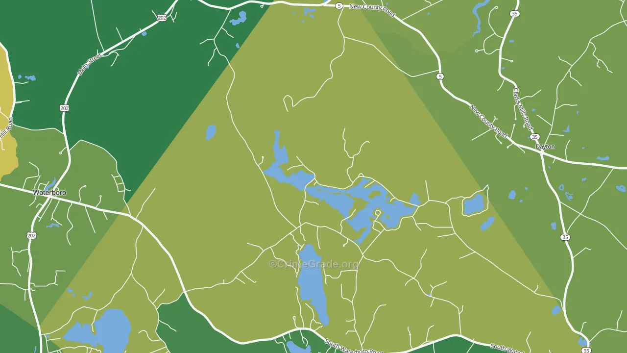 South Hollis, ME Map of Burglary Rates
