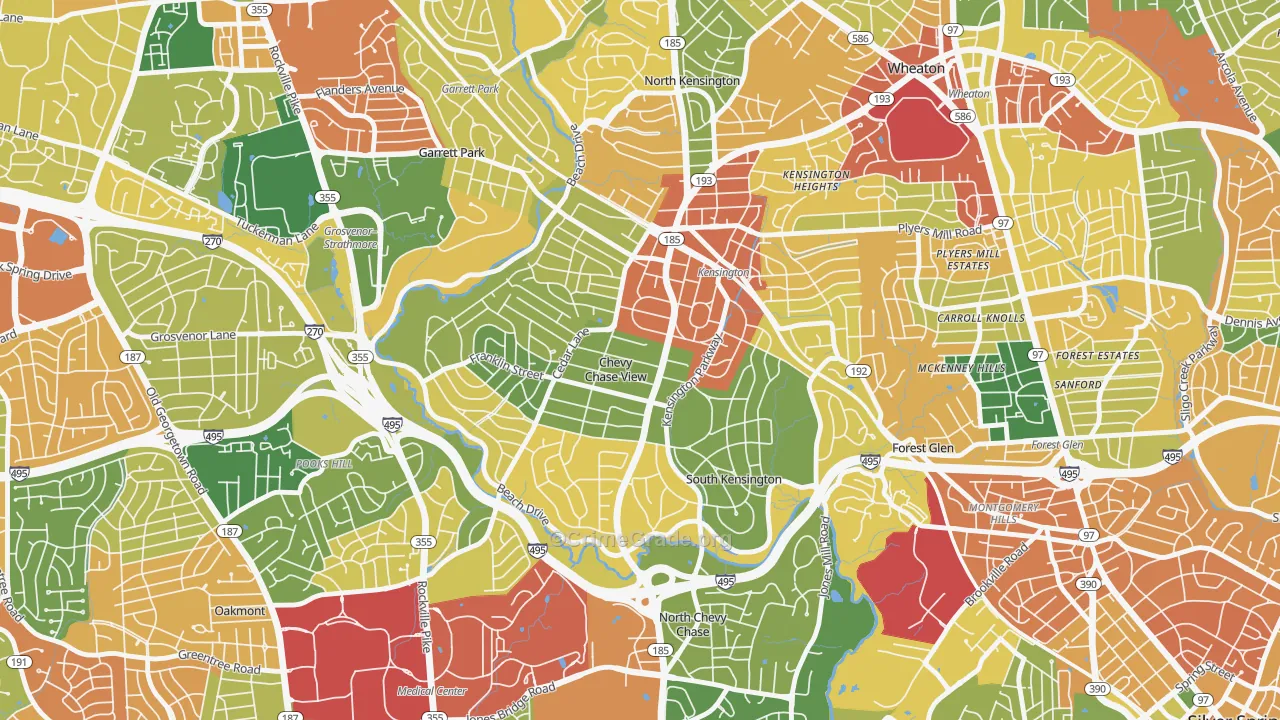 South Kensington, MD Map of Burglary Rates