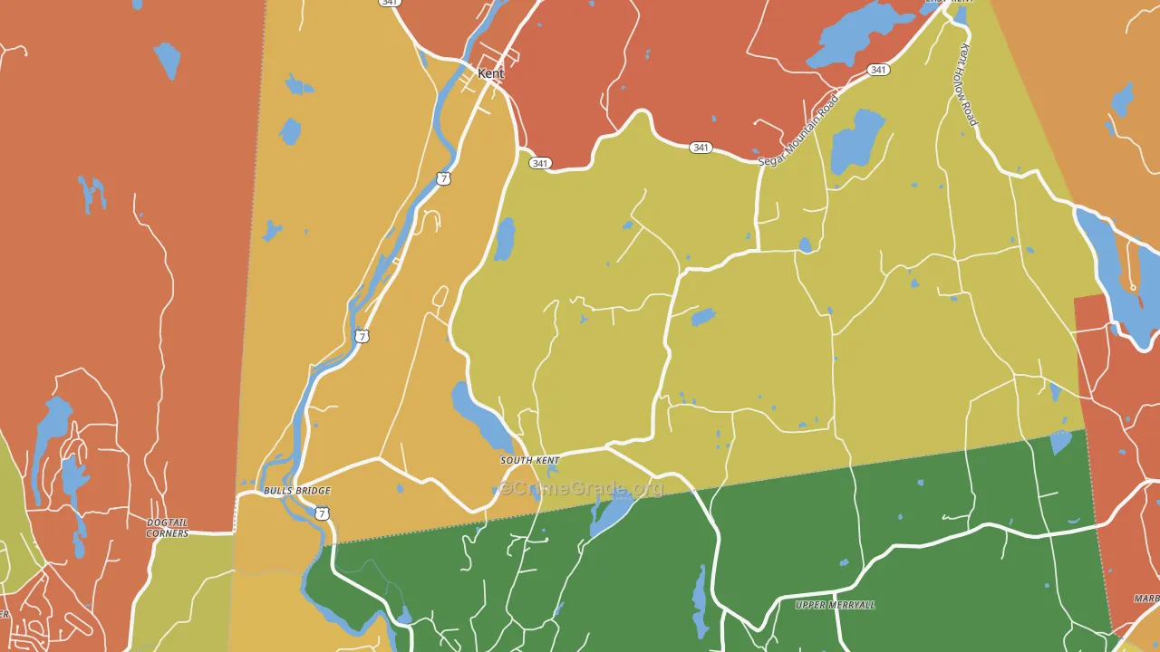 South Kent, CT Map of Burglary Rates