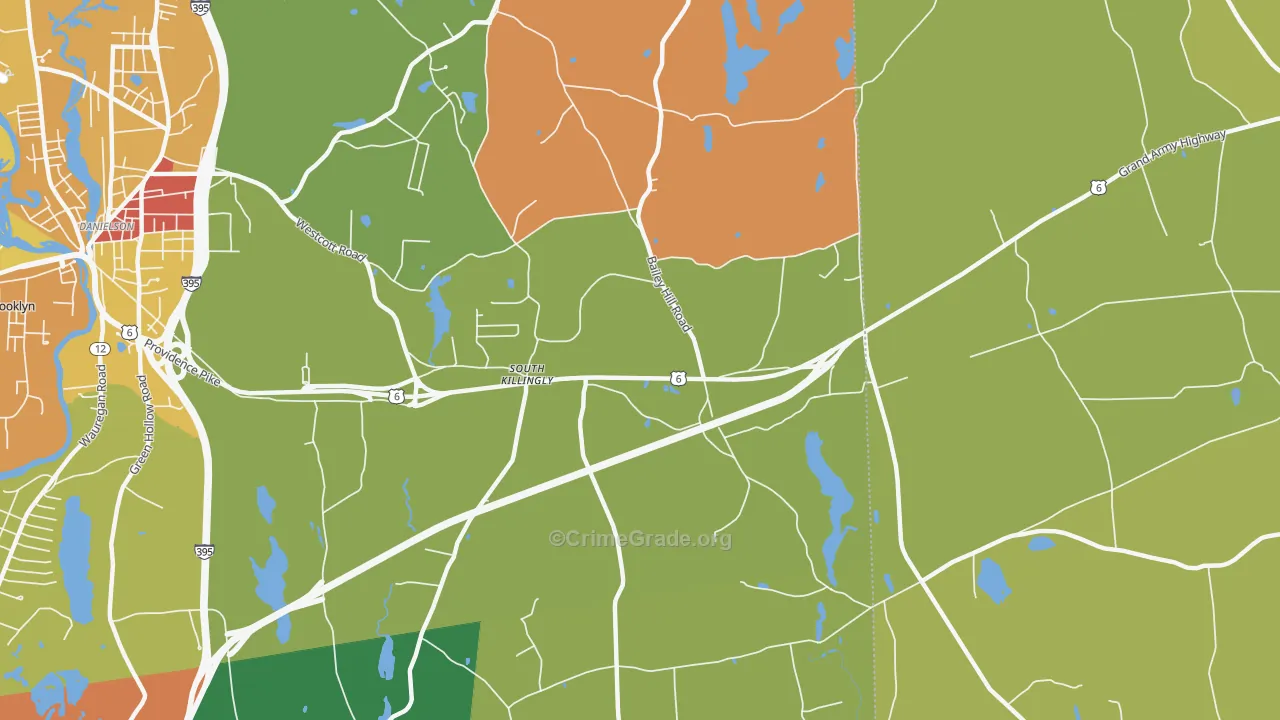 South Killingly, CT Map of Burglary Rates