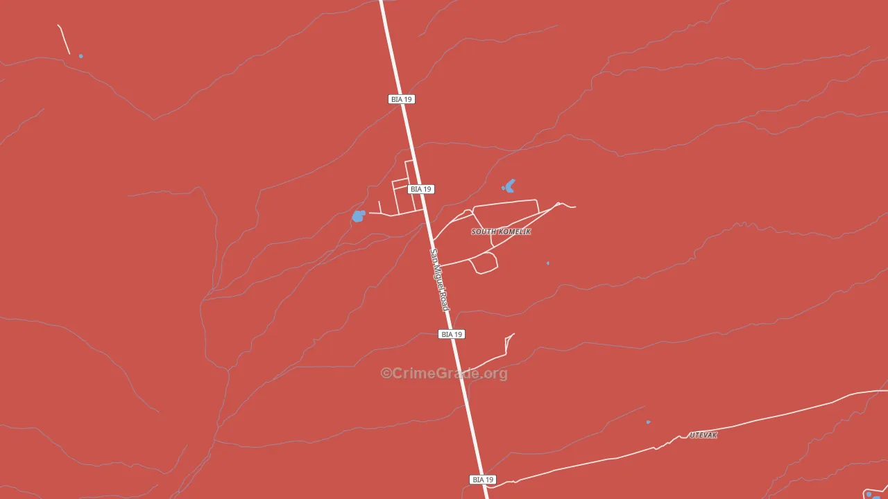 South Komelik, AZ Map of Burglary Rates