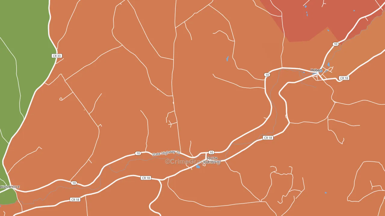 South Kortright, NY Map of Burglary Rates