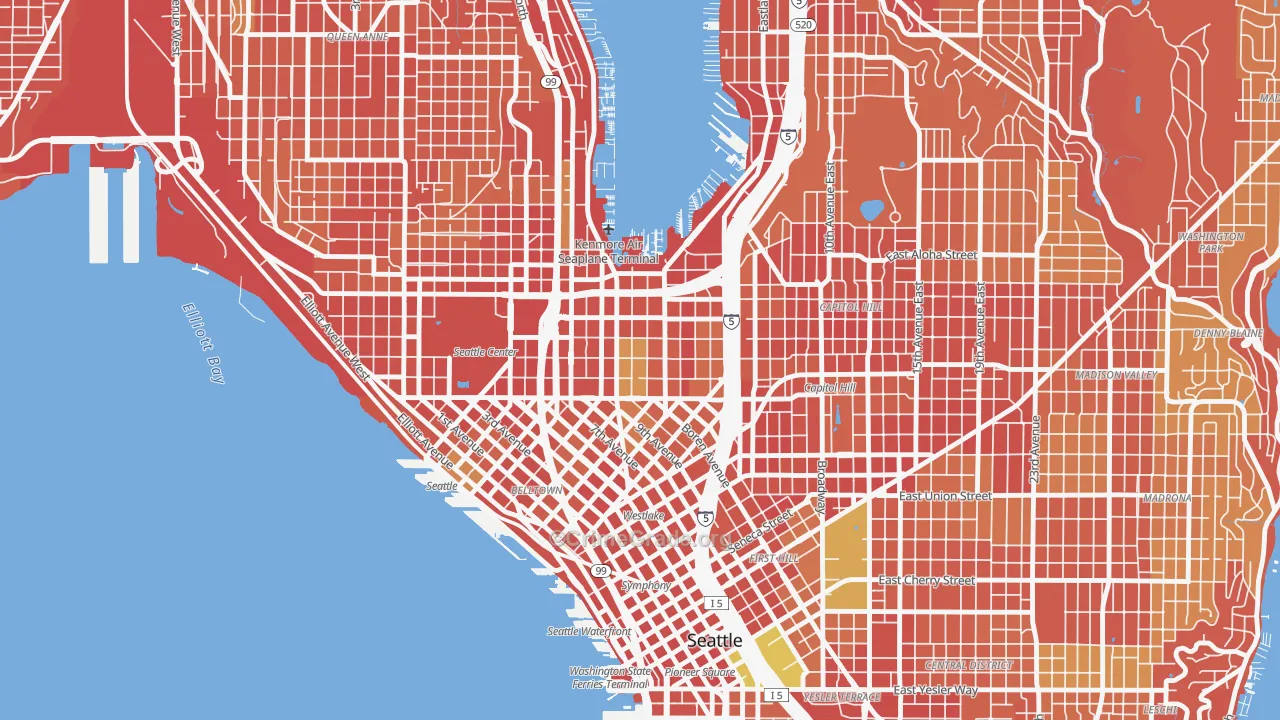 South Lake Union, Seattle, WA Map of Burglary Rates